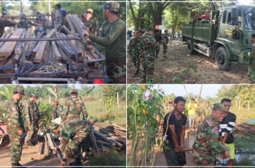 កម្លាំងកងពលតូចថ្មើរជើងលេខ៤១ ជួយរុះរើ និងដឹកជញ្ជូនផ្ទះជូនប្រជាពលរដ្ឋដែលស្ម័គ្រចិត្តរើលំនៅឋានចាកចេញពីតំបន់រមណីយដ្ឋានអង្គរ ទៅរស់នៅតំបន់អភិវឌ្ឍថ្មីរុនតាឯក