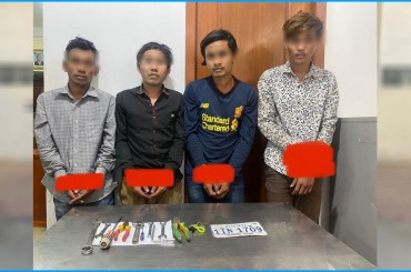 ជនសង្ស័យ៤នាក់ ត្រូវបានឃាត់ខ្លួនករណីគាស់ផ្ទះ កាច់កម៉ូតូ