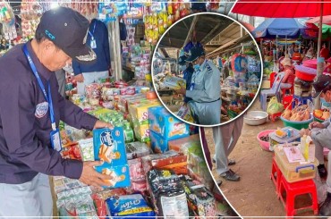 មន្ត្រីជំនាញនៃក.ប.ប. បន្តត្រួតពិនិត្យសុវត្ថិភាពម្ហូបអាហារនៅតាមបណ្តាទីផ្សារ