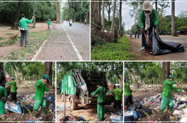 អ្នកសម្អាតបរិស្ថានស្នើឱ្យភ្ញៀវទេសចរចូលរួមទុកដាក់សំរាមឱ្យបានត្រឹមត្រូវពេលមកលេងប្រាសាទ