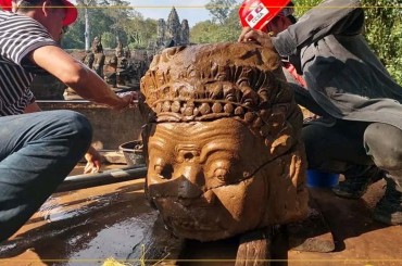 ប្រទះឃើញបំណែកព្រះកេសអសុរាមួយ នៅប៉ែកខាងកើតខ្លោងទ្វារទន្លេអុំ